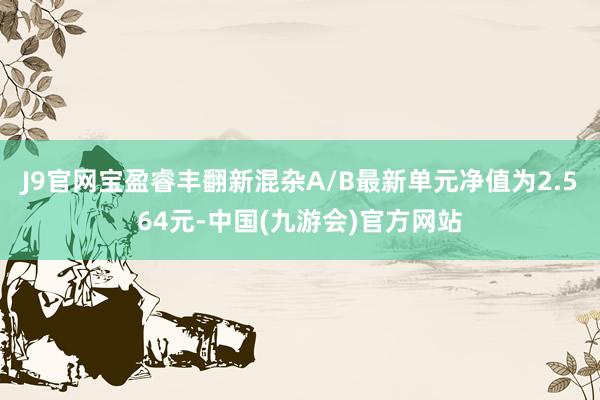 J9官网宝盈睿丰翻新混杂A/B最新单元净值为2.564元-中国(九游会)官方网站