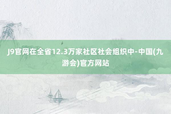 J9官网在全省12.3万家社区社会组织中-中国(九游会)官方网站