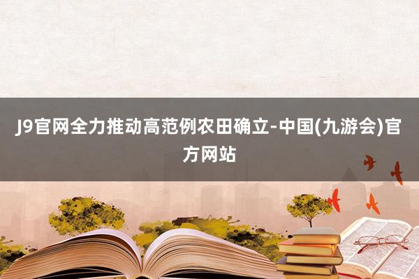 J9官网全力推动高范例农田确立-中国(九游会)官方网站